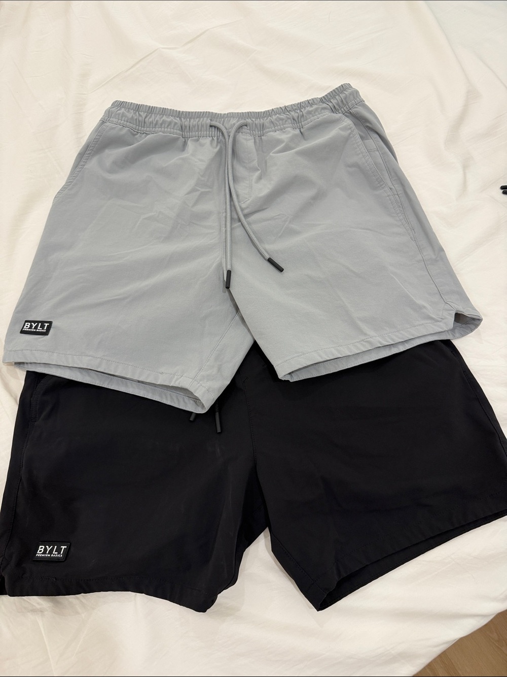 Bylt Basics Men’s Light Gray and Black Shorts